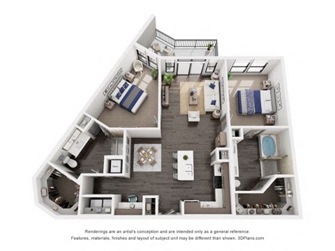 a 1 bedroom floor plan  950 sq ft